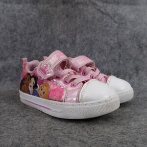 Disney Princess Shoes Kids 10 Sneakers Light Up Pink Casual Cartoon Girl Toddler
